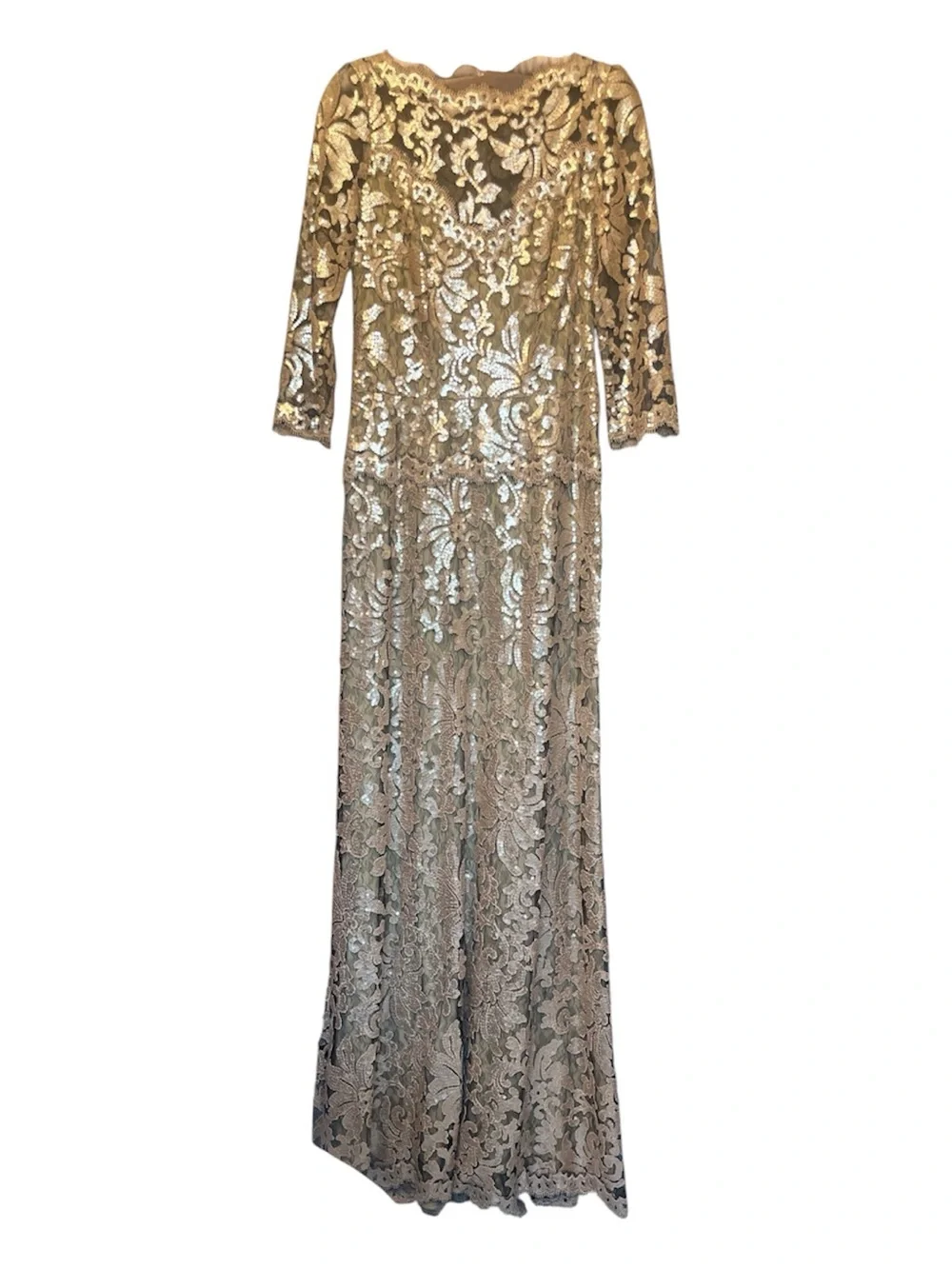 Tadashi Shoji Beige Gown, (missing belt)